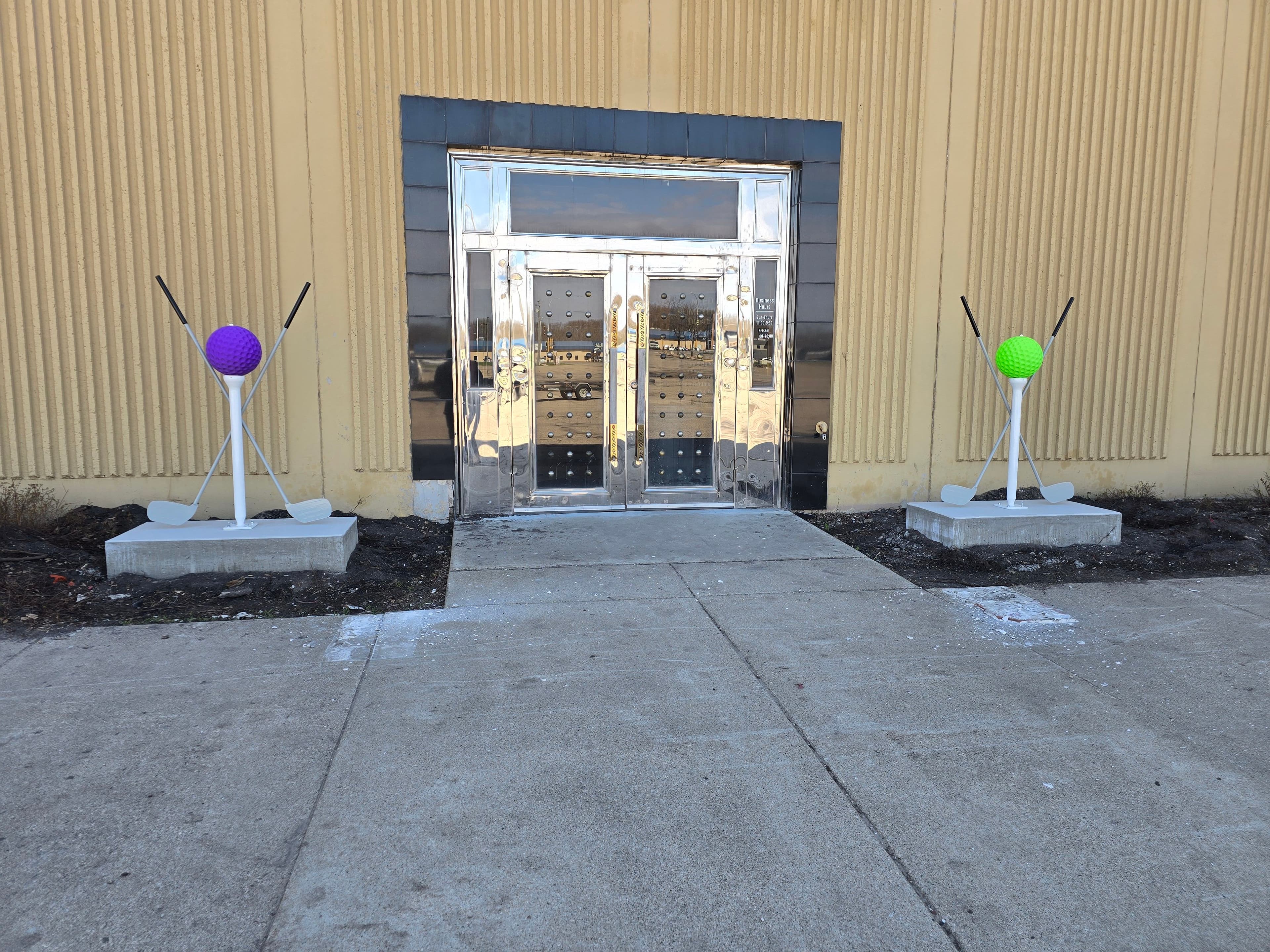 Project Custom Fabricated Golf Statues Installed at Willmar Uptown Mall Entrance image